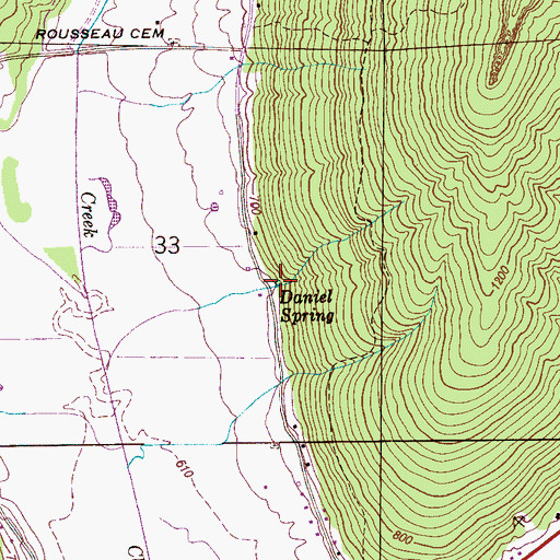 Topographic Map of Daniel Spring, AL