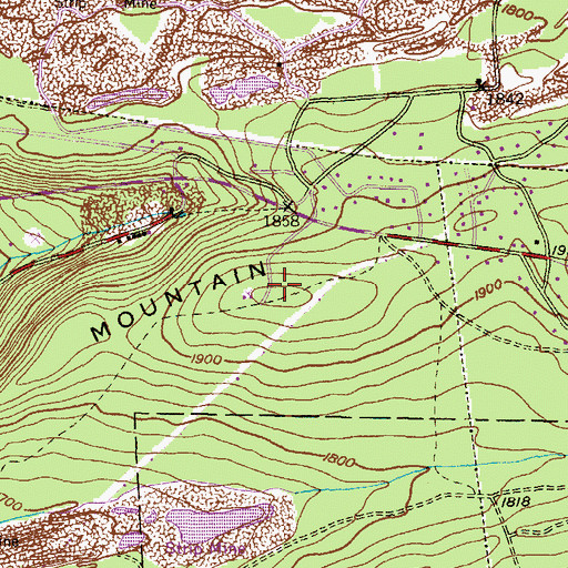 Topographic Map of Buck Mountain, PA