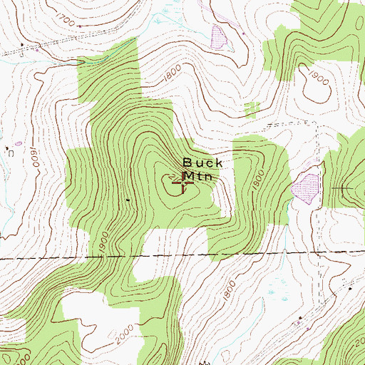 Topographic Map of Buck Mountain, PA