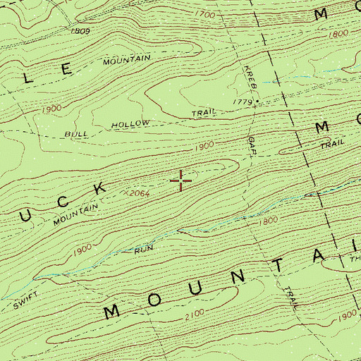 Topographic Map of Buck Mountain Trail, PA