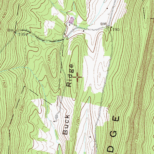 Topographic Map of Buck Ridge, PA