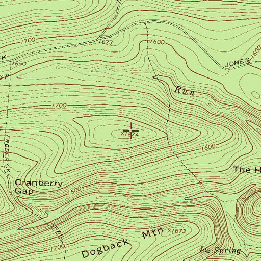Topographic Map of Buck Ridge, PA