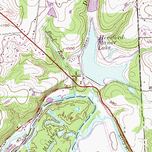 Topographic Map of Buck Run, PA