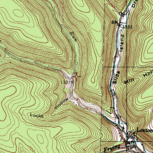 Topographic Map of Buck Run, PA