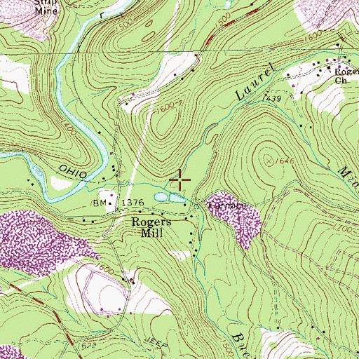 Topographic Map of Buck Run, PA