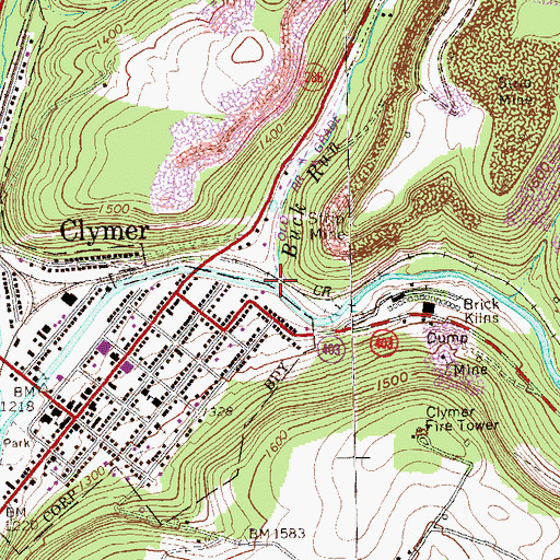 Topographic Map of Buck Run, PA