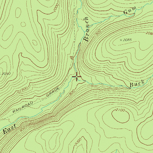Topographic Map of Buck Run, PA