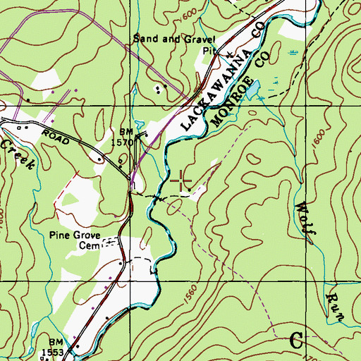 Topographic Map of Buckey Run, PA