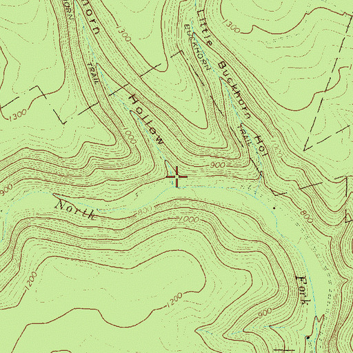 Topographic Map of Buckhorn Hollow, PA