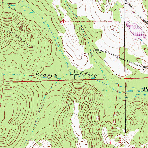 Topographic Map of Danleys Mill Branch, AL