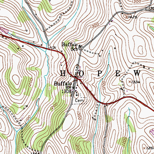 Topographic Map of Buffalo, PA