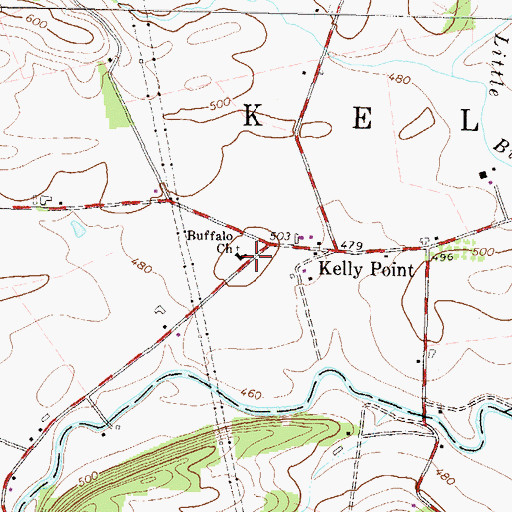 Topographic Map of Buffalo Church, PA