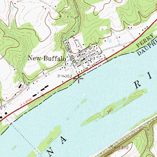 Topographic Map of Buffalo Creek, PA