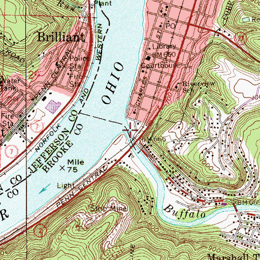 Topographic Map of Buffalo Creek, WV