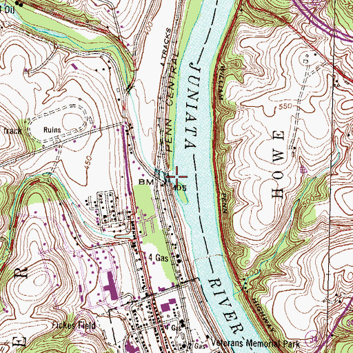 Topographic Map of Buffalo Creek, PA
