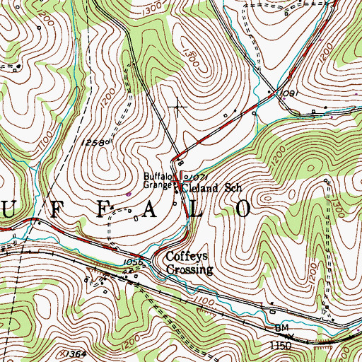 Topographic Map of Buffalo Grange, PA