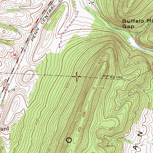 Topographic Map of Buffalo Mills, PA