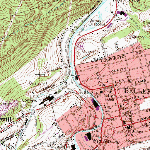 Topographic Map of Buffalo Run, PA