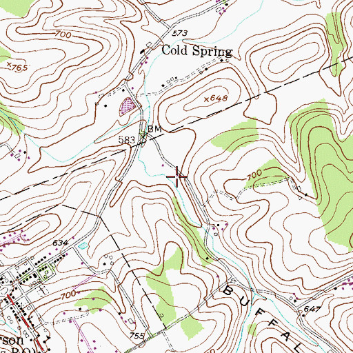Topographic Map of Buffalo Valley, PA