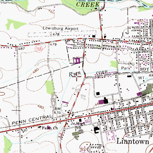 Topographic Map of Buffalo Valley, PA