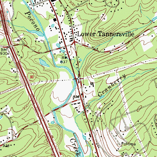 Topographic Map of Bulgers Run, PA