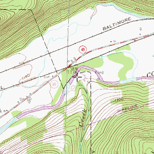 Topographic Map of Bulkley Creek, PA