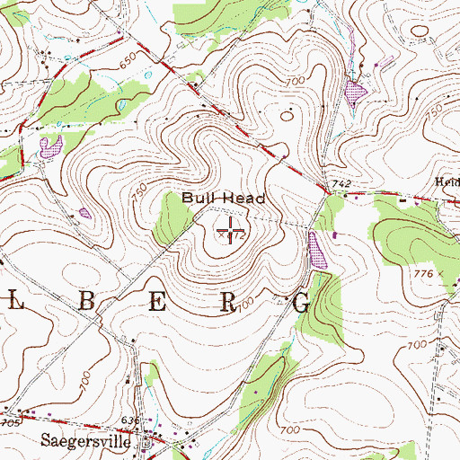 Topographic Map of Bull Head, PA
