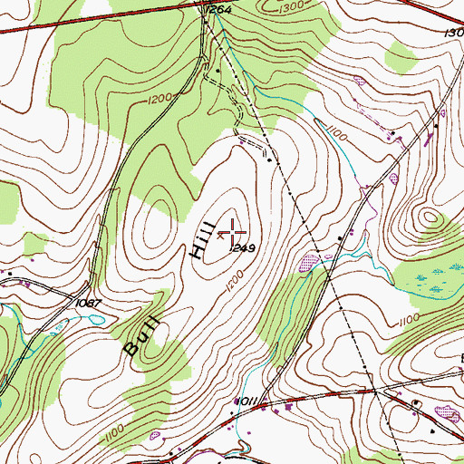 Topographic Map of Bull Hill, PA