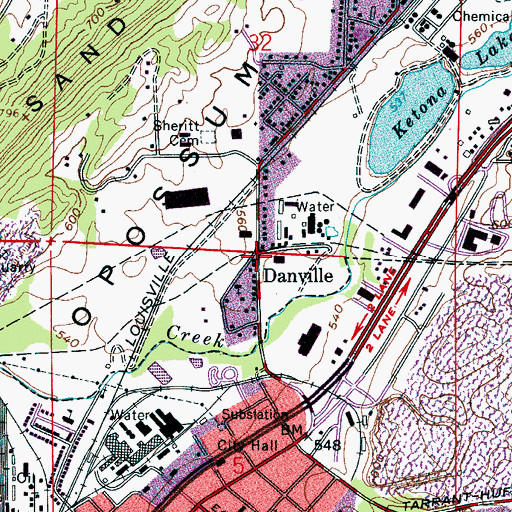Topographic Map of Danville, AL