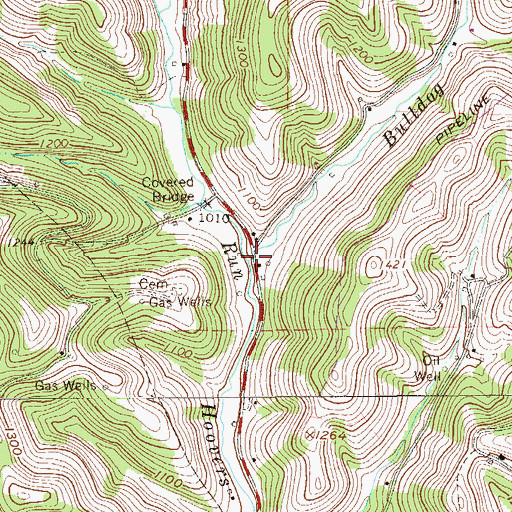 Topographic Map of Bulldog Run, PA