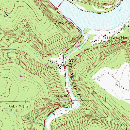 Topographic Map of Bullion Run, PA