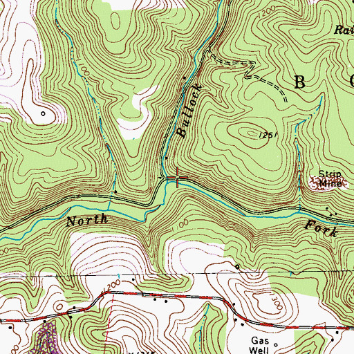 Topographic Map of Bullock Run, PA