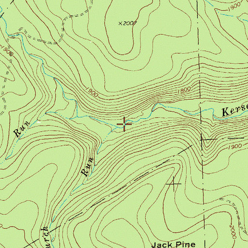 Topographic Map of Burch Run, PA