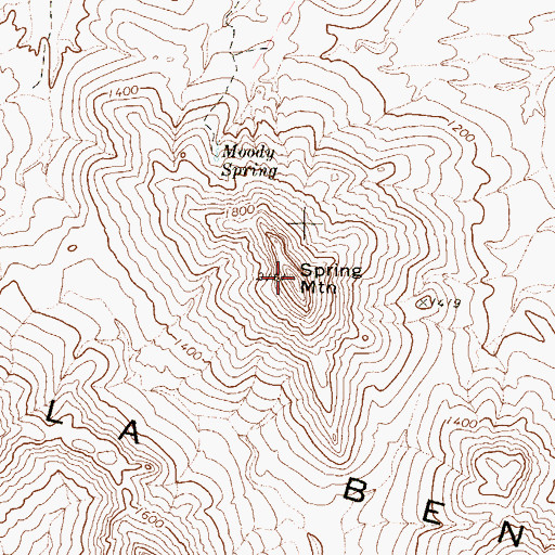 Topographic Map of Spring Mountain, AZ