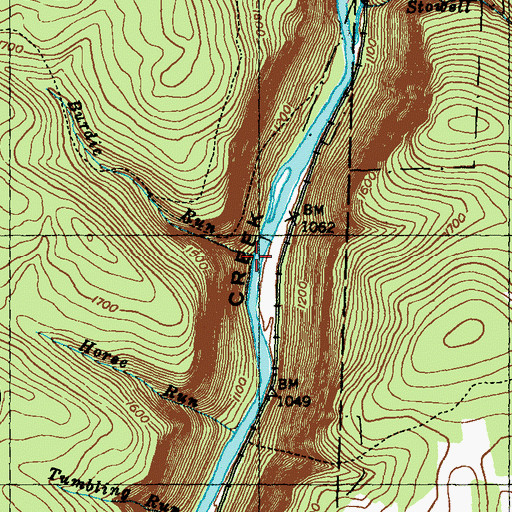Topographic Map of Burdic Run, PA