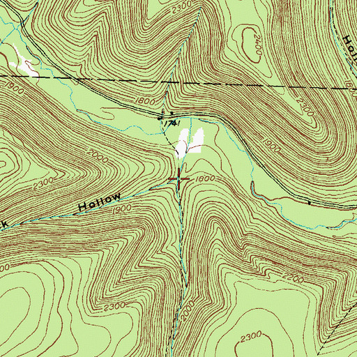 Topographic Map of Burdock Hollow, PA