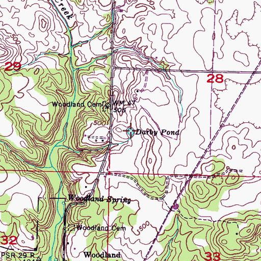 Topographic Map of Darby Pond, AL