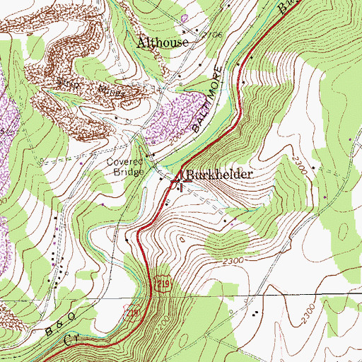 Topographic Map of Burkhelder, PA