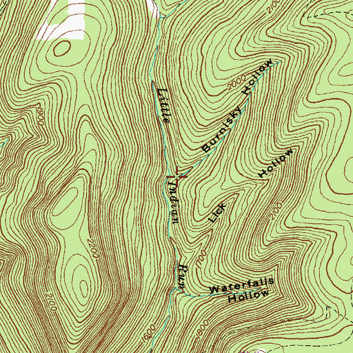 Topographic Map of Burnisky Hollow, PA