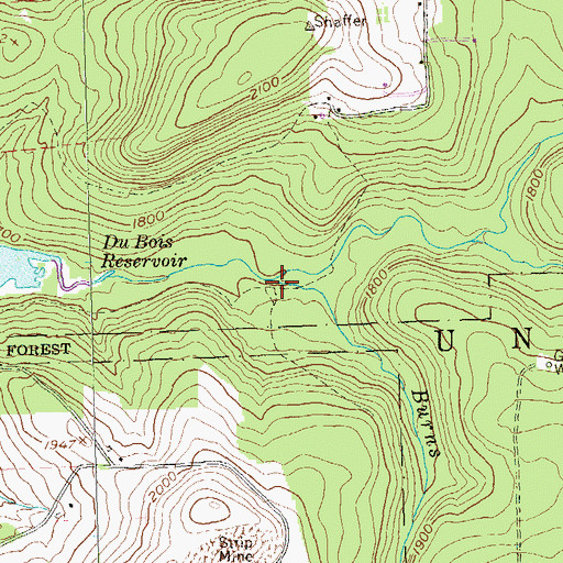 Topographic Map of Burns Run, PA