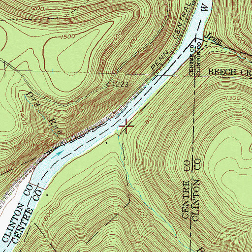 Topographic Map of Burns Run, PA