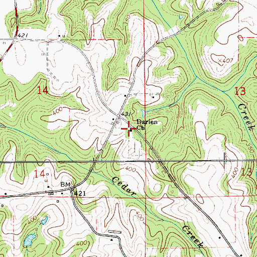 Topographic Map of Darien Church, AL