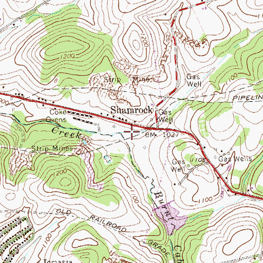 Topographic Map of Burnt Cabin Branch, PA