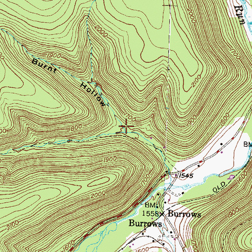 Topographic Map of Burnt Hollow, PA