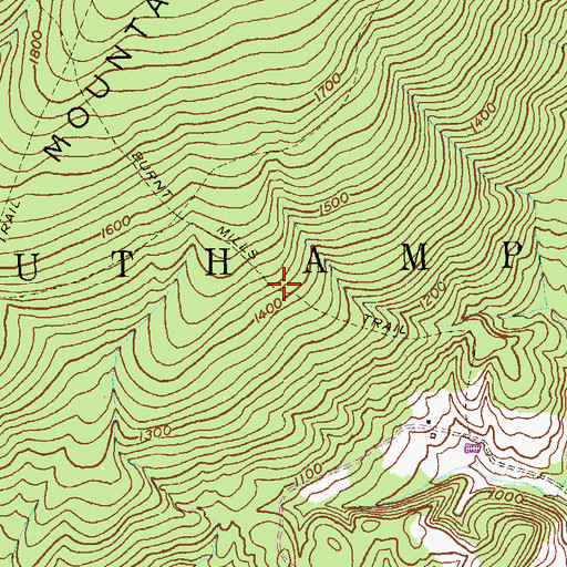 Topographic Map of Burnt Mills Trail, PA