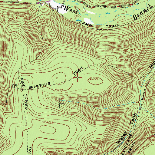 Topographic Map of Burrous Trail, PA