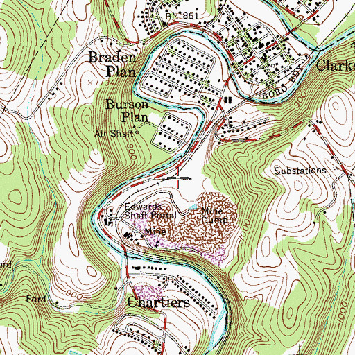 Topographic Map of Burson Plan, PA