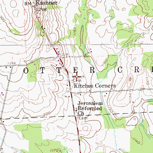 Topographic Map of Busch Cemetery, PA