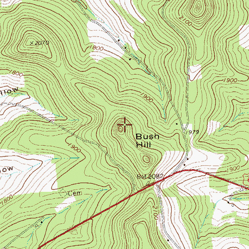 Topographic Map of Bush Hill, PA