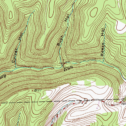 Topographic Map of Bush Hollow, PA